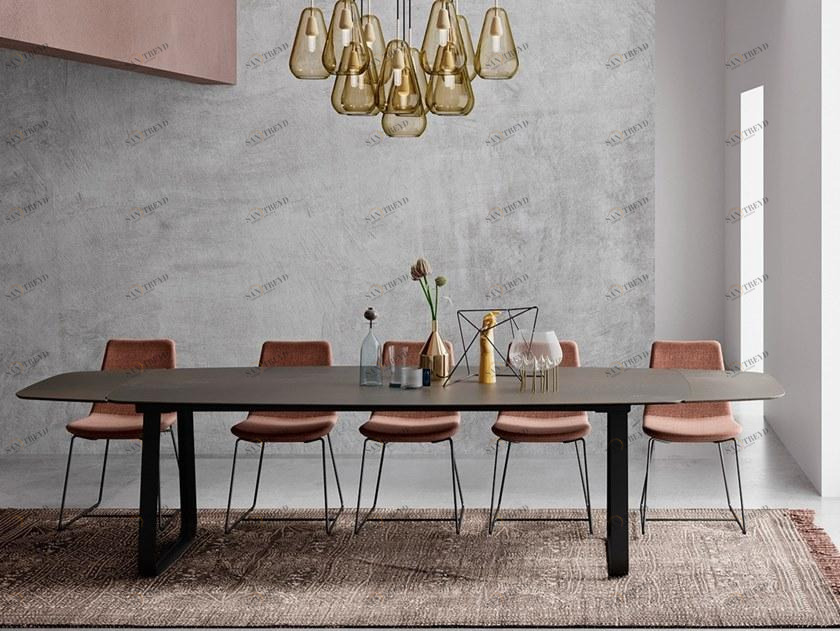 Joli Раздвижной стол с верхом из xeramica® или matilux® Curve sun-id-1437686