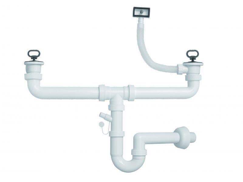 Двойной сифон Альвеус FI 70 c переливом ECO Alveus 1071240