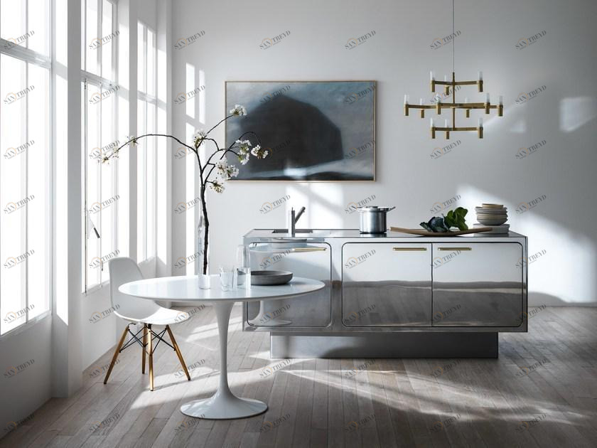 ABIMIS Кухня на заказ из нержавеющей стали с зеркальной полировкой Ego sun-id-1514867