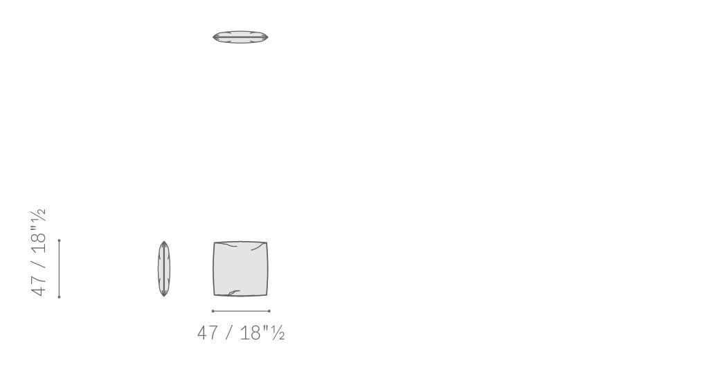 Напольная ткань квадратная однотонная подушка Poltrona Frau Boundless Living Outdoor Collections ARCH-00027894 - Вид №5