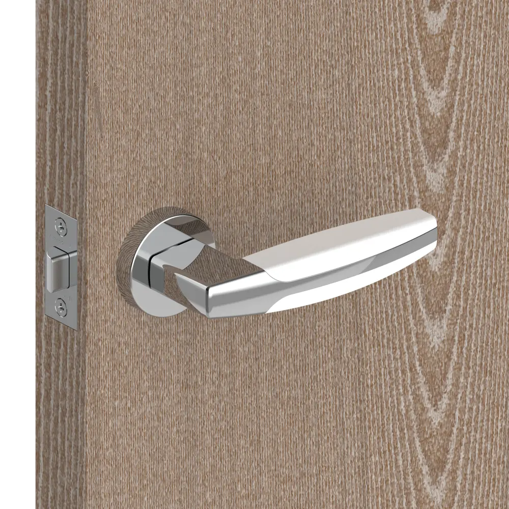 Ручка дверная Armadillo Arc URB2 без запирания ЦАМ гальваническое покрытие цвет хром/белый STLM-2023797 - Вид №3