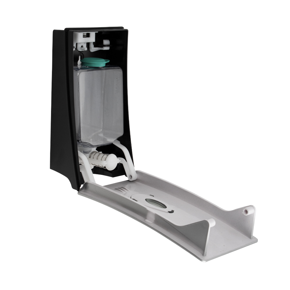 GFmark - Дозатор жидкого МЫЛА, универсальный, пластиковый, СЕРЫЙ, с глазком - капля, 400 мл, код: 642  - Вид №5