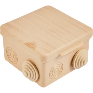 Распределительная коробка открытая TDM 80x80x50 мм 7 вводов IP54 цвет сосна