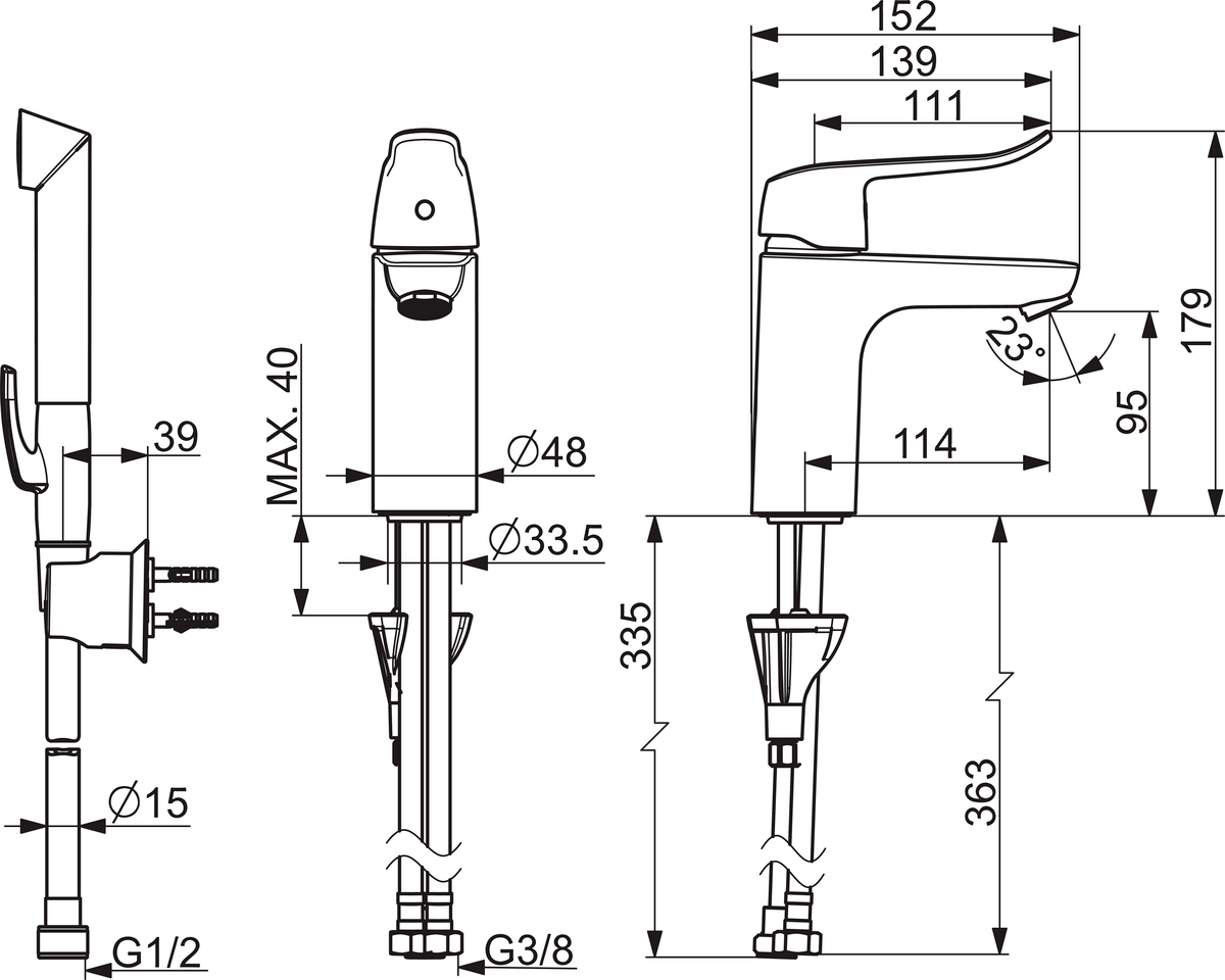 Oras 5701F Смеситель для умывальника 5701F Care Хром  - Вид №1