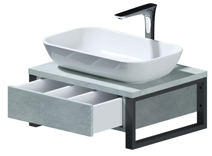 Тумба GRUNGE LOFT 60П 1в.я Бетон светлый 1 Marka Ц0000001582