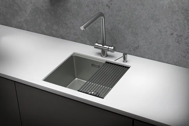 KS-5045U, СТАЛЬ МАТОВАЯ , стальная кухонная мойка KITCHEN SPACE GRANULA 5045U-ST346