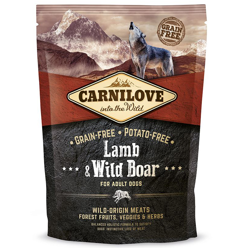 ПР0039858 Корм для собак Carnilove беззерновой, ягненок, дикий кабан сух. 1,5кг Brit 