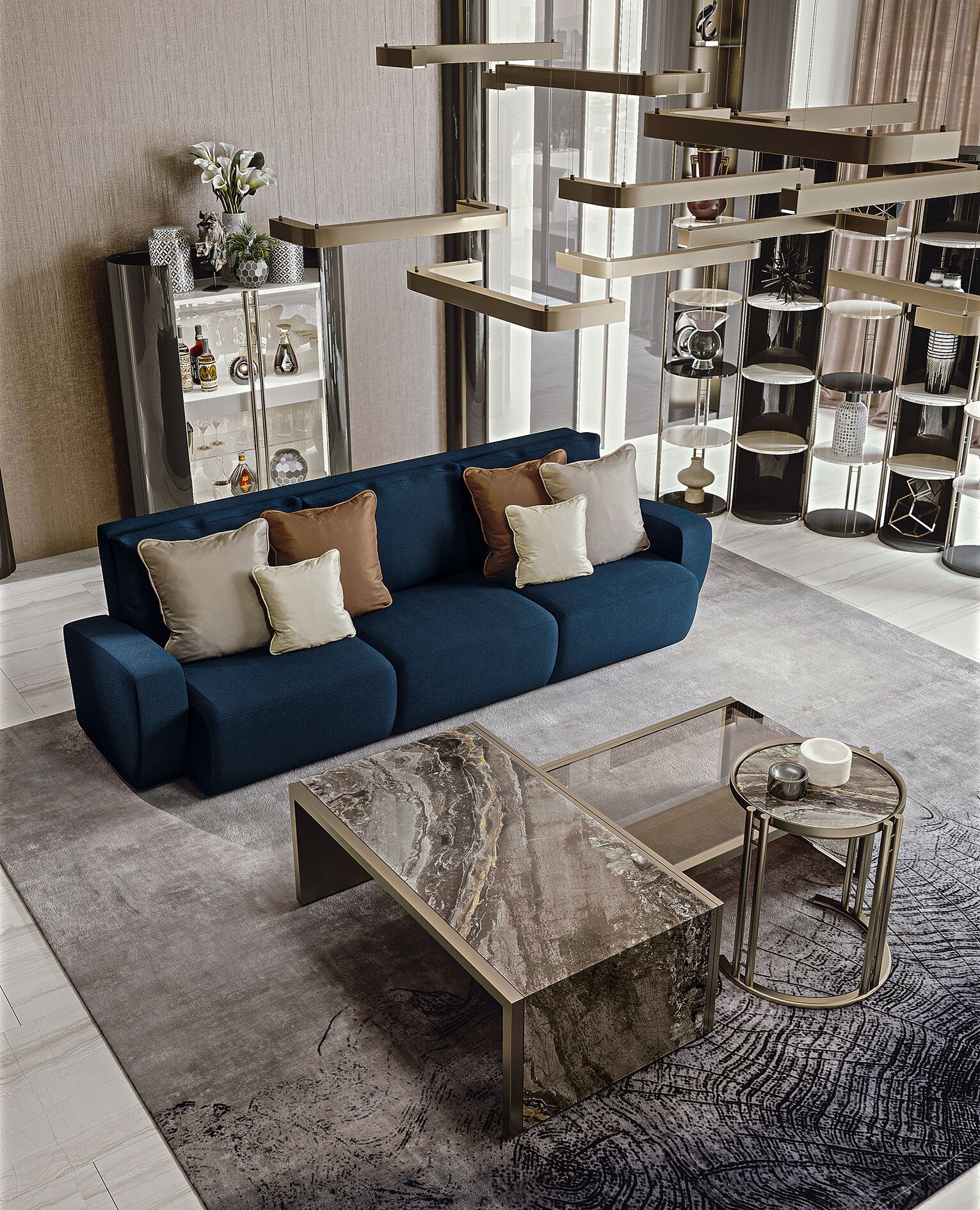 Высокий круглый сервировочный столик из керамогранита Bizzotto Italia Atmosphera ARCH-00109023 - Вид №4