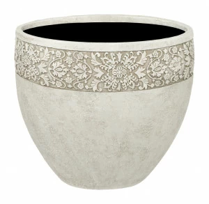 Ваза бежевая с декоративным элементом диаметр 34 см "Пуатье" LE-VILLAGE - 081677 Бежевый