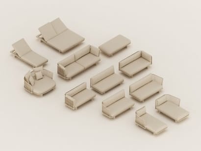 Тканевый модульный садовый диван Kettal сетка ARCH-00094376 - Вид №5