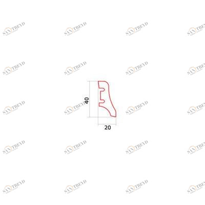 Плинтус Barlinek Шпонированный Венге (Гладкая) 2200х40 мм 1010000113