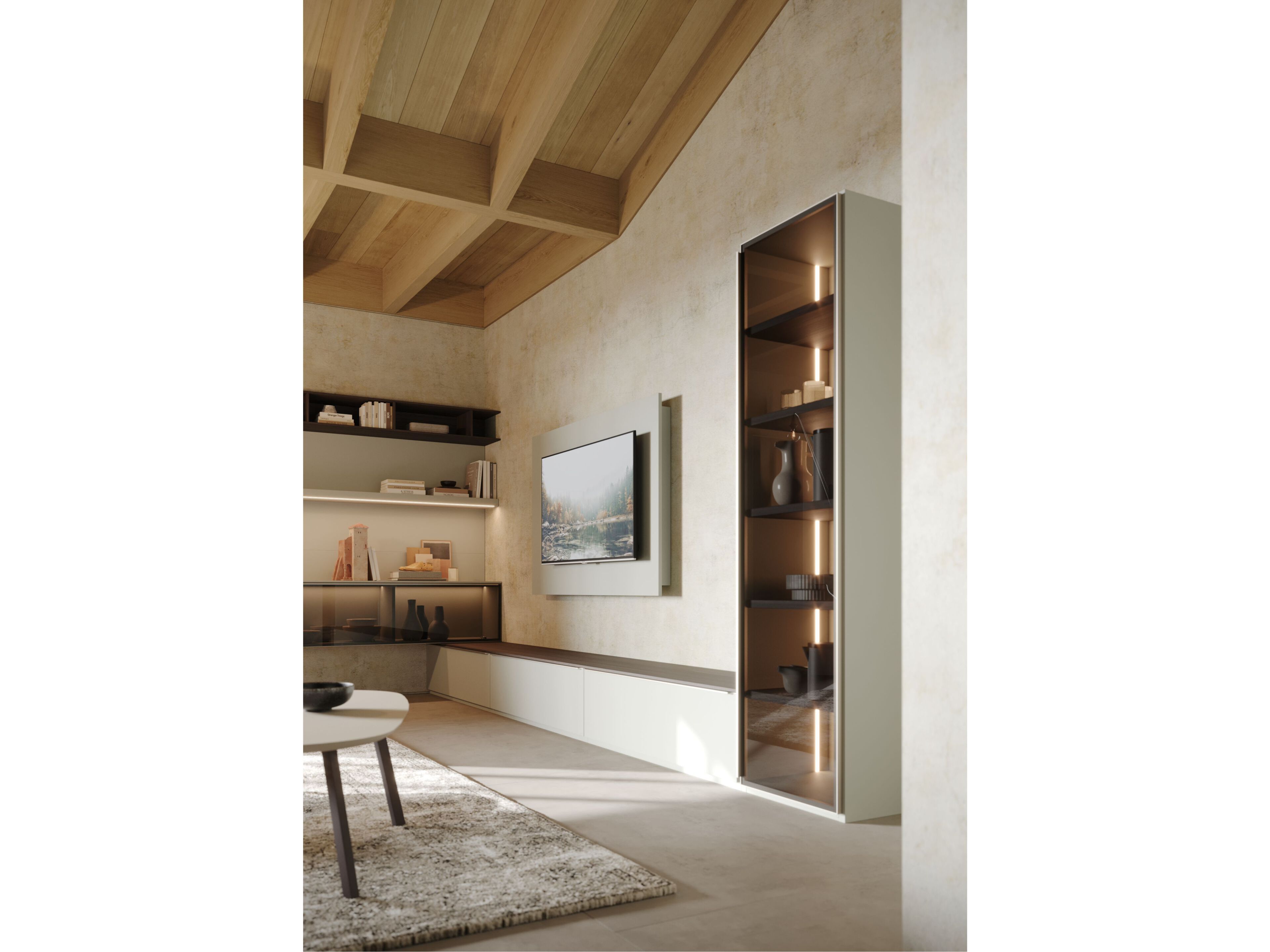 Оборудованная стена с подставкой для телевизора Giessegi день за днем ARCH-00081367 - Вид №1