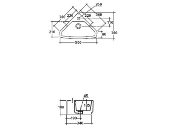 Керамическая угловая раковина Galassia SA.02 ARCH-00132442 - Вид №2