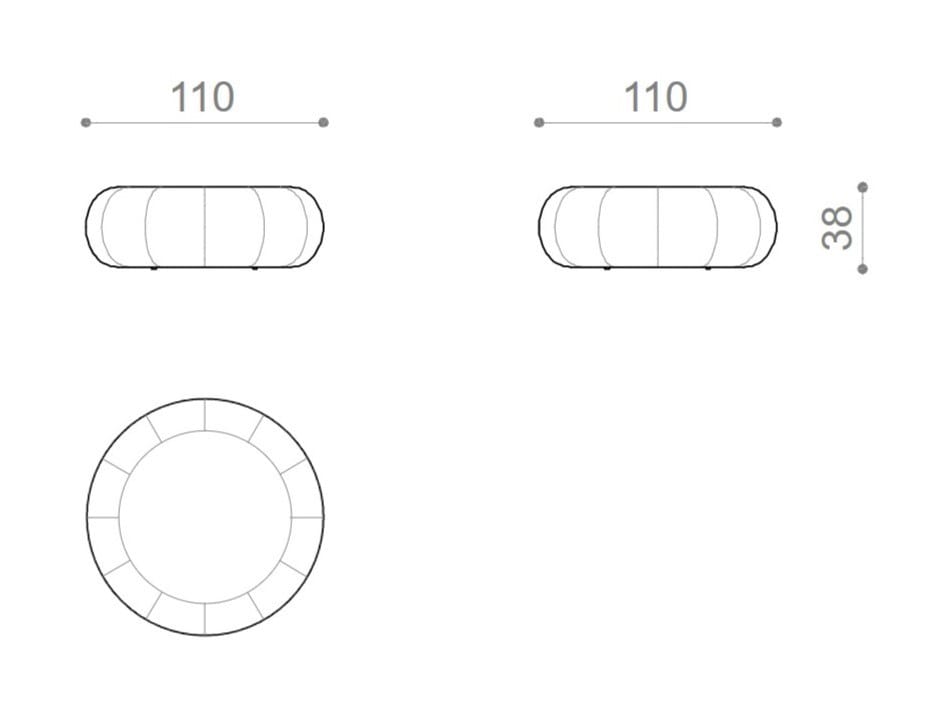 Круглый пуф из ткани Nube Italia SQUASH ARCH-00042384 - Вид №3