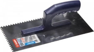 Гладилка штукатурная нержавеющая 130х280мм зуб 4х4 с пластмассовой ручкой Зубр