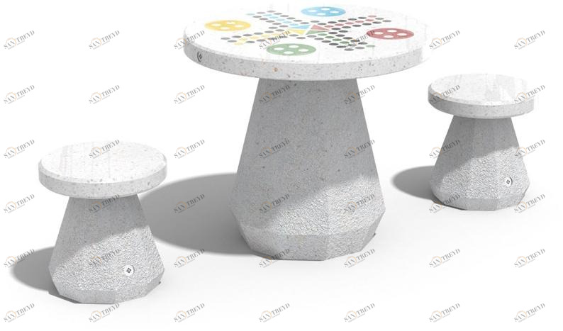 ENCHO ENCHEV - ETE Круглый игровой стол из бетона  188 