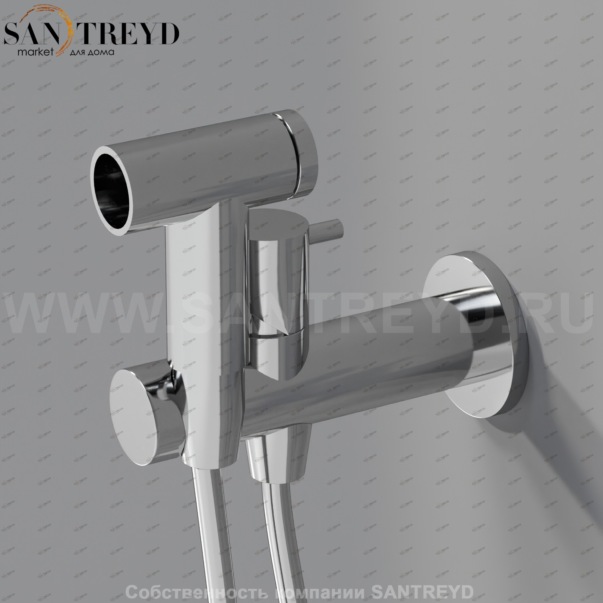 Встроенный смеситель с ручным душем AMEM317S MEMORY для биде хромированный Agape