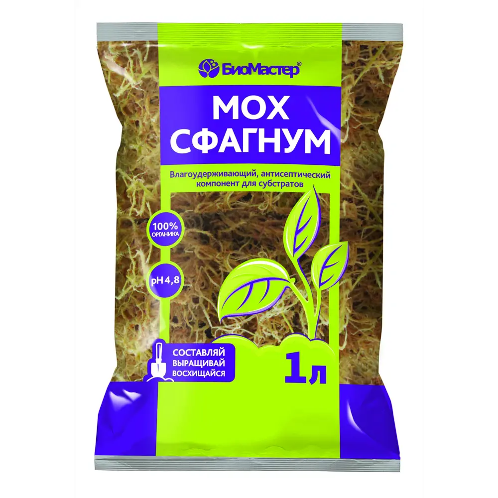 13457720 Мох сфагнум 1 л STLM-1375104 БИОМАСТЕР 