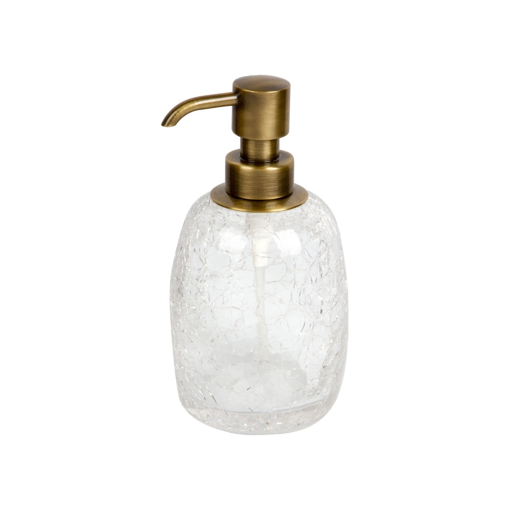 6603/SB-CRD-V5 Surya Crystal, дозатор овальный с помпой V5, цвет светлая бронза - эффект битого стекла