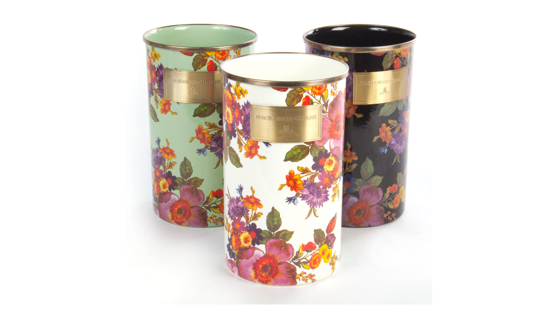 10654420 Mackenzie-Childs Держатель для столовых приборов (зеленый) Flower Market 13x22 Сталь  - Вид №1