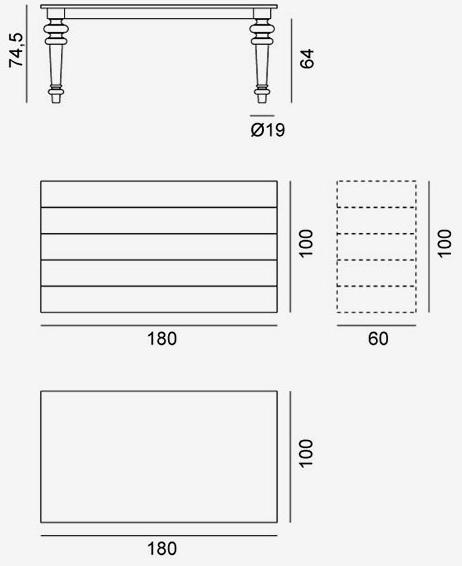 Gervasoni Прямоугольный обеденный стол Gray sun-id-1428339 - Вид №4