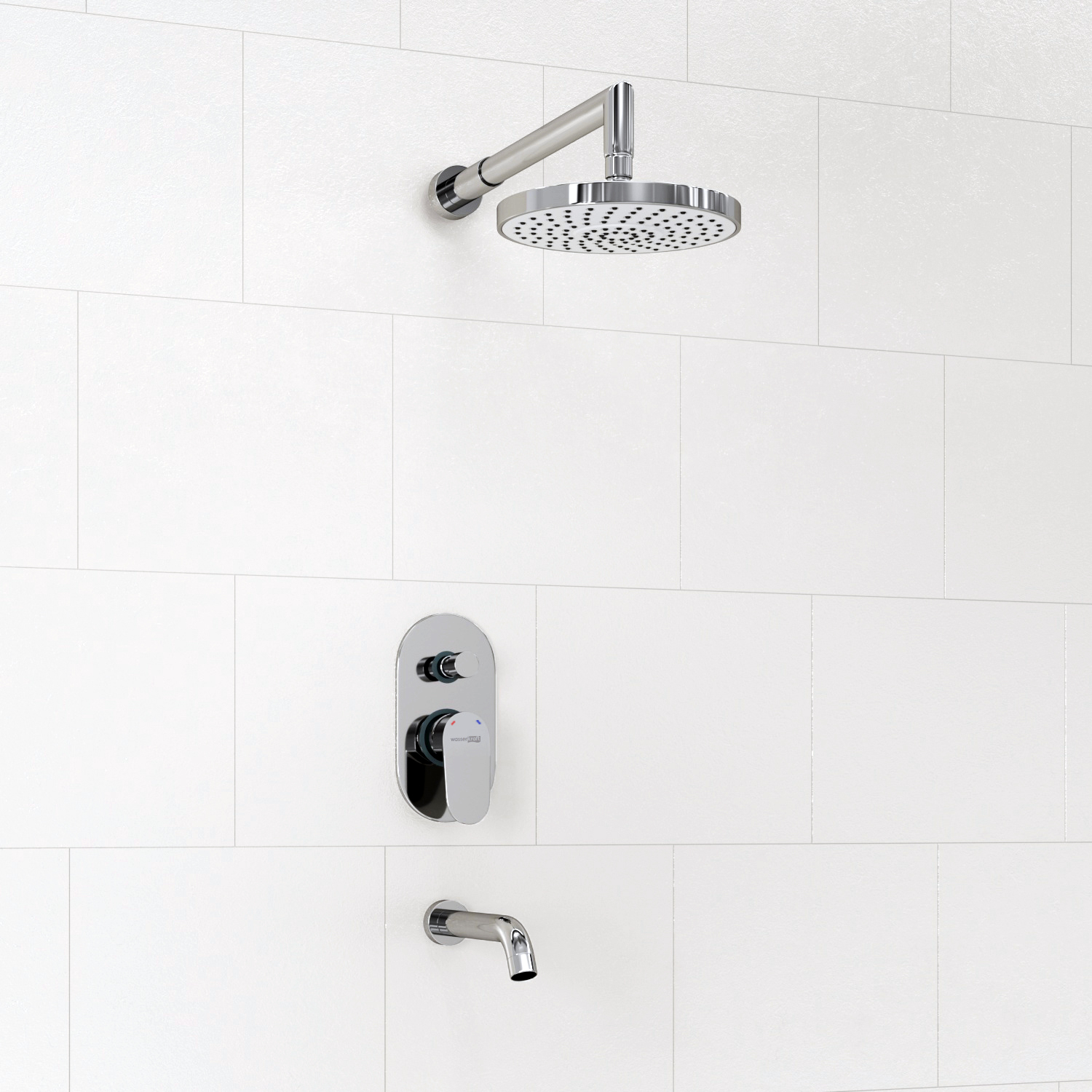 A13029 Встраиваемый комплект для ванны с изливом и верхней душевой насадкой WasserKRAFT 