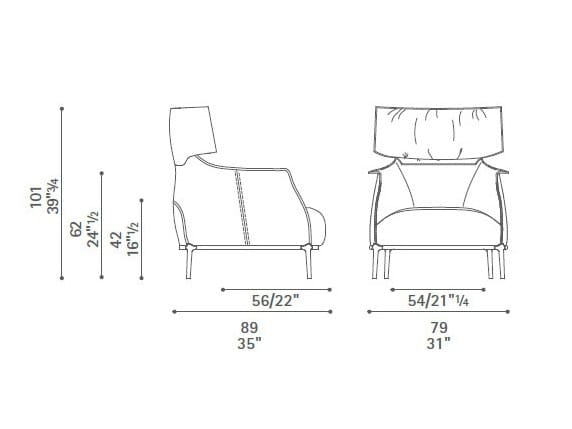 Кожаное кресло с подголовником Poltrona Frau коллекция-диваны и кресла ARCH-00151092 - Вид №3