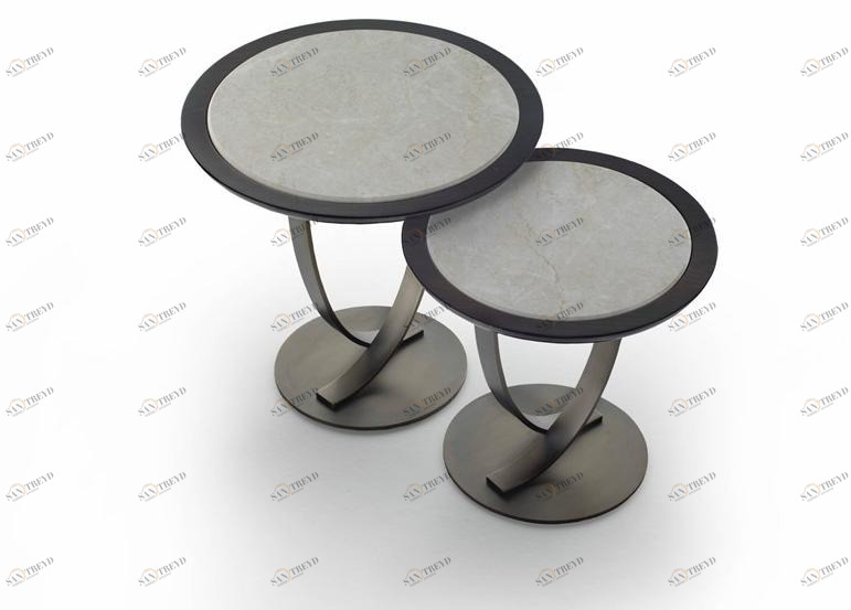 HUGUES CHEVALIER Круглый стол из металла Haussmann Lid 1332