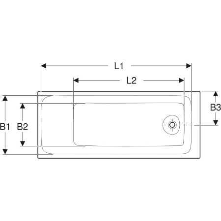 554.120.01.1 Прямоугольная ванна Geberit Tawa, тонкое исполнение, с ножками Geberit  - Вид №2