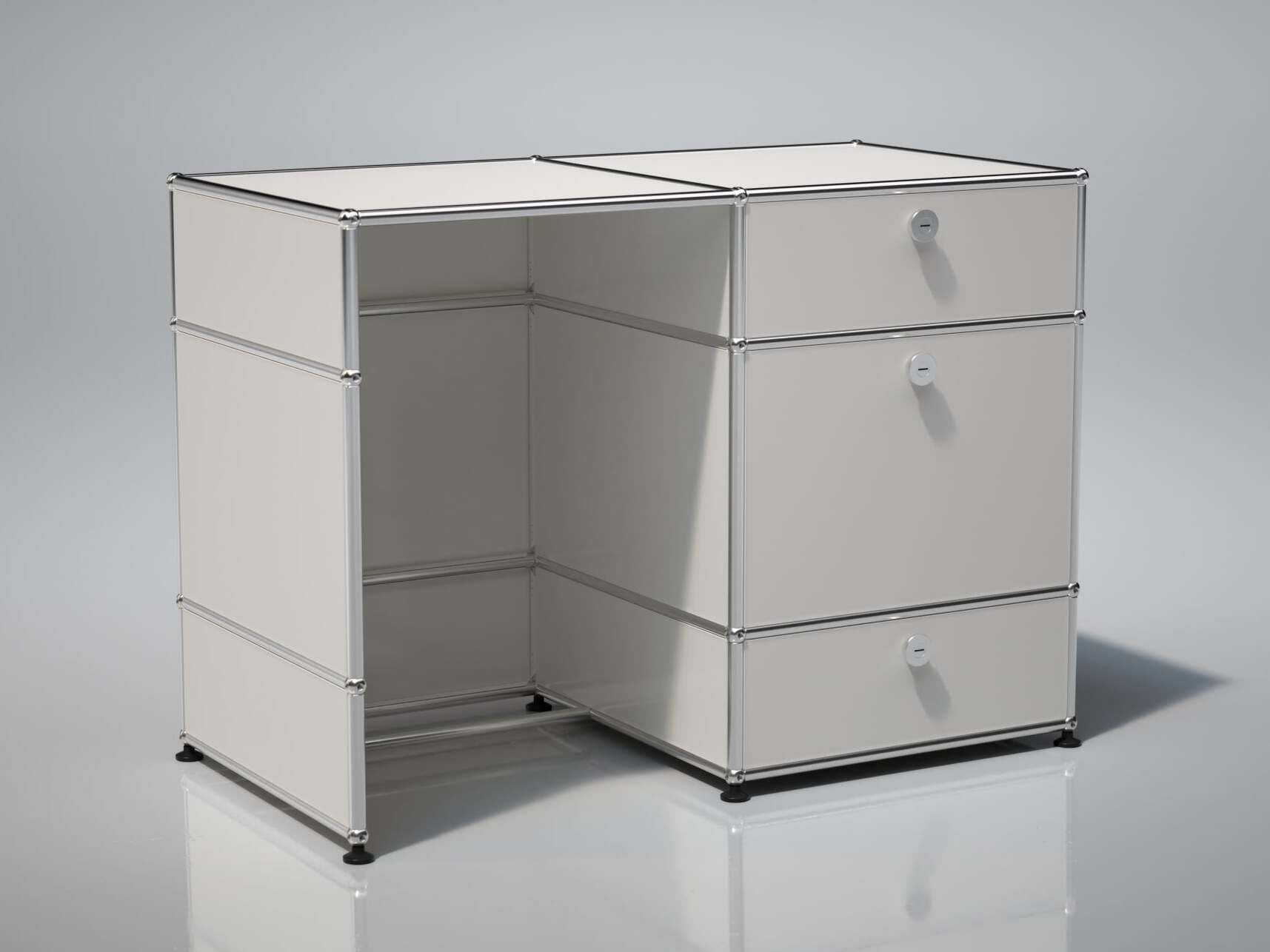 Стальной стол с ящиками USM TESSELLATE ARCH-00060509