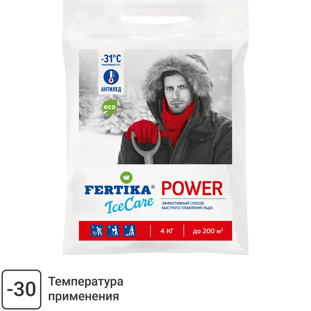 FERTIKA ICEcare POWER -30°C: Противогололедный реагент 4 кг 85394838 STLM-0062571