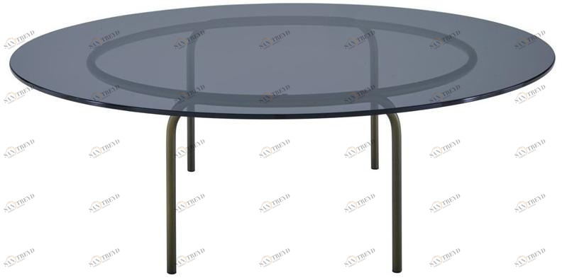 Ligne Roset Низкий круглый журнальный столик из закаленного стекла  19960360 