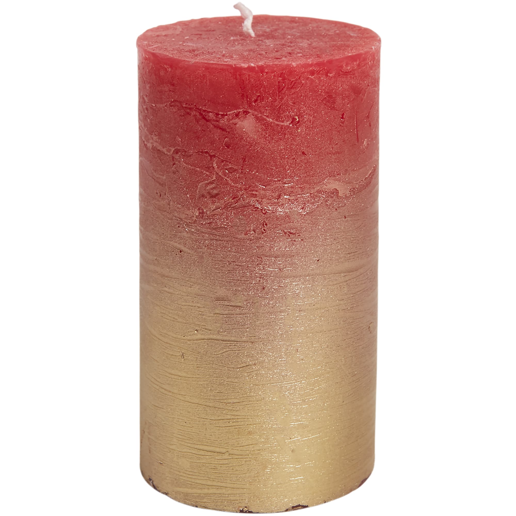 82407017 Свеча-столбик «Рустик», 7x13 см, цвет тёмно-красный/золото Santreyd 