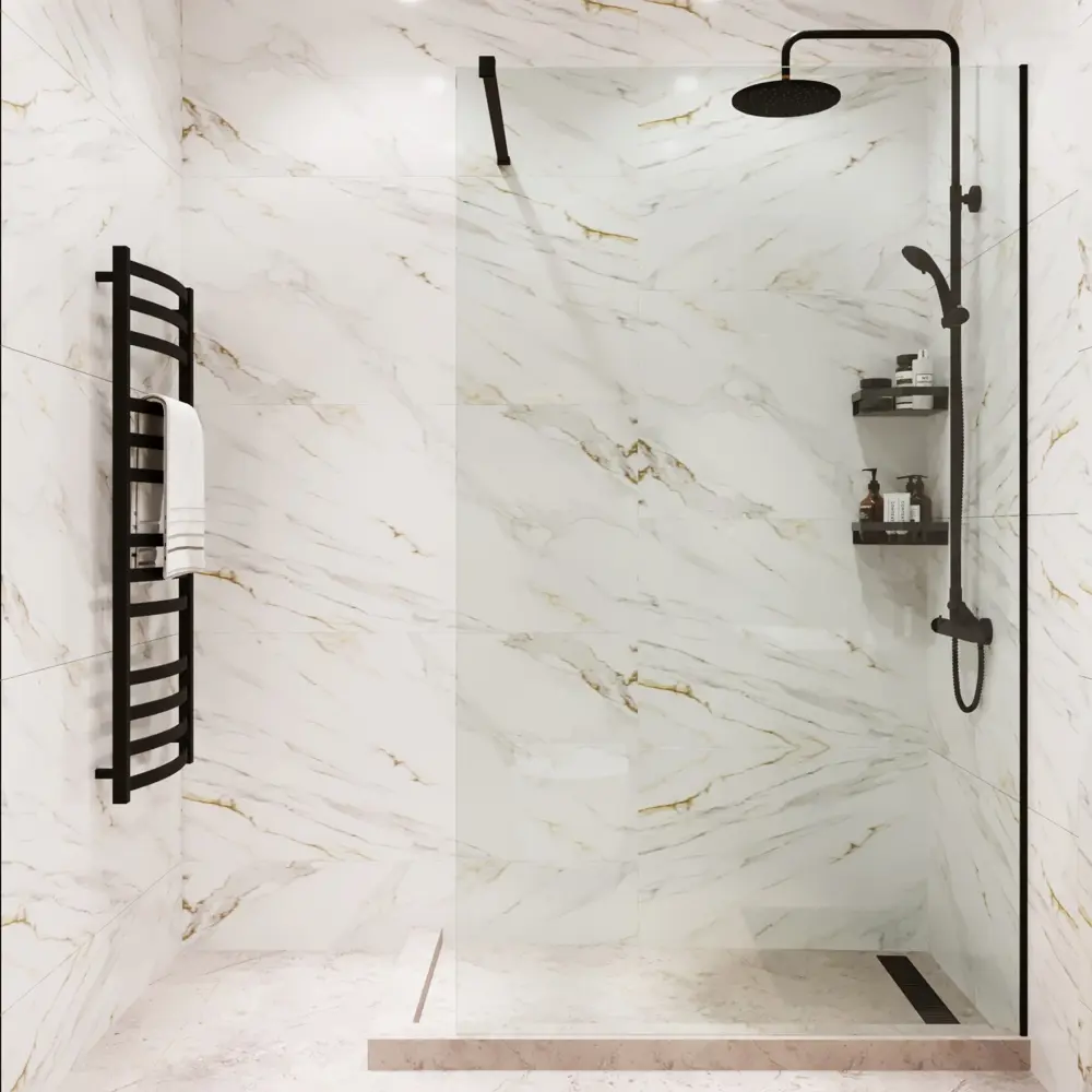 Душевая перегородка Mebelvann 90×200 см с черным профилем и прозрачным стеклом 89372131 STLM-0978238 - Вид №3