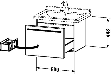 Тумбочка подвесная X-Large #XL6056 600 x 468 мм Duravit XL605607979 - Вид №1