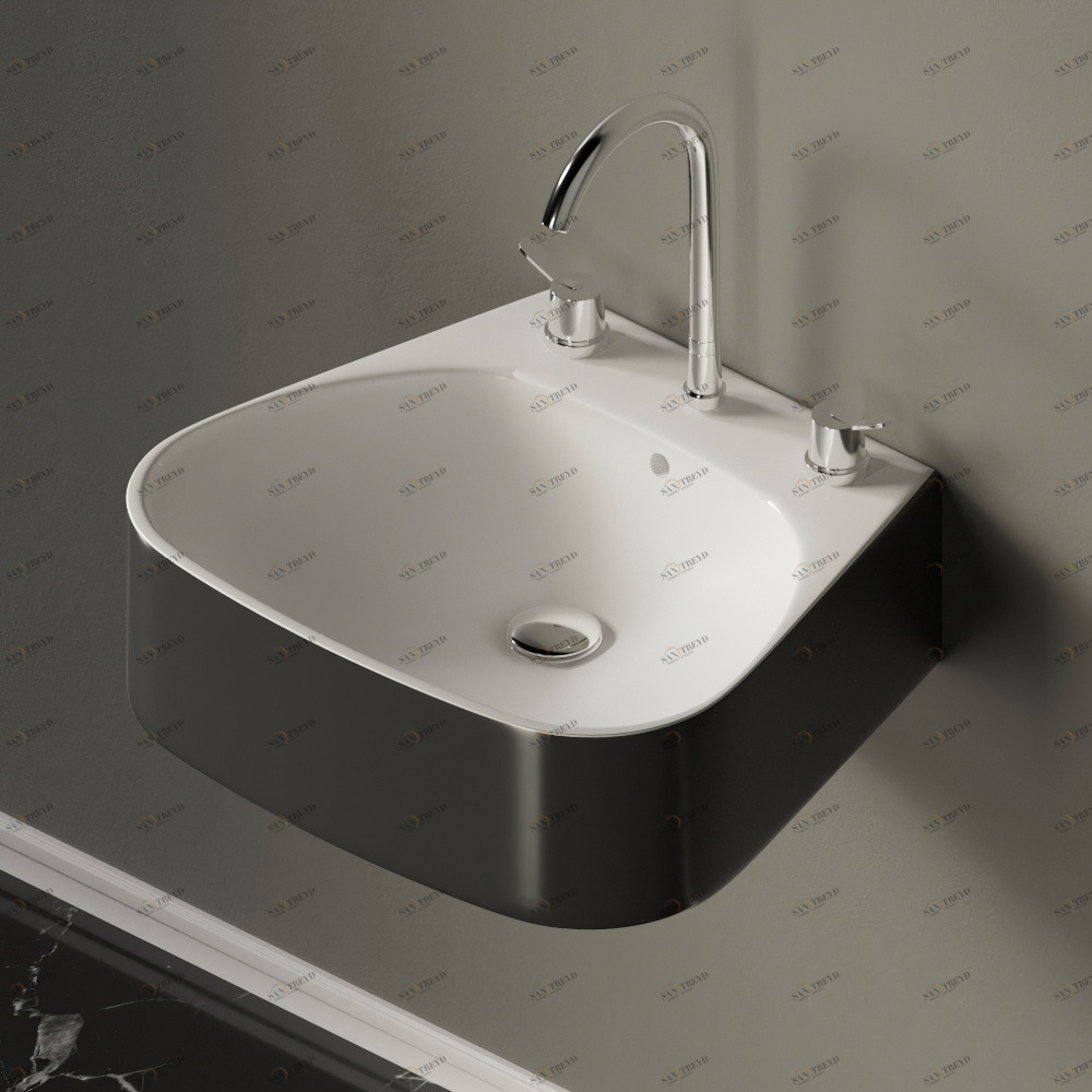 ACER08953RZG Подвесная раковина настенная прямоугольная Agape Pear серая