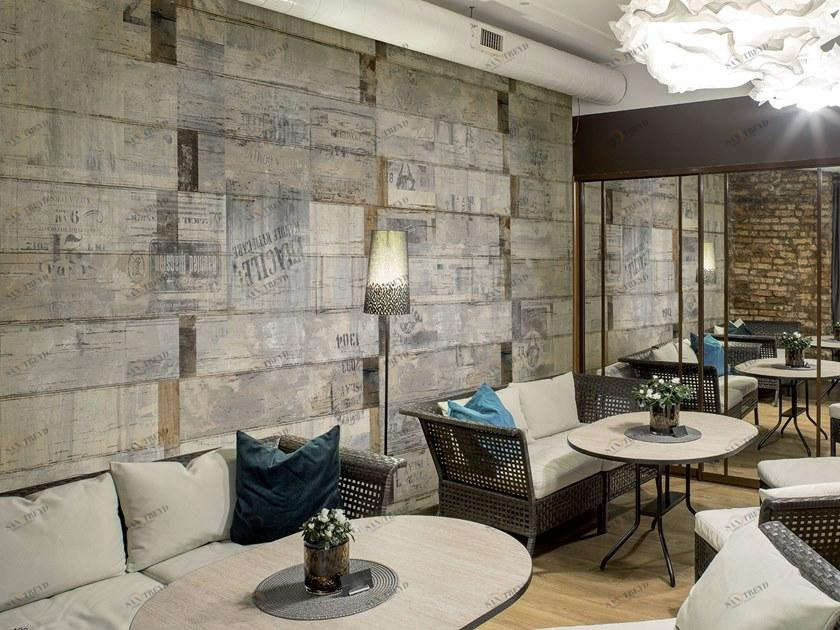 Tecnografica Обои из стекловолокна под дерево с надписью Le superfici 55985