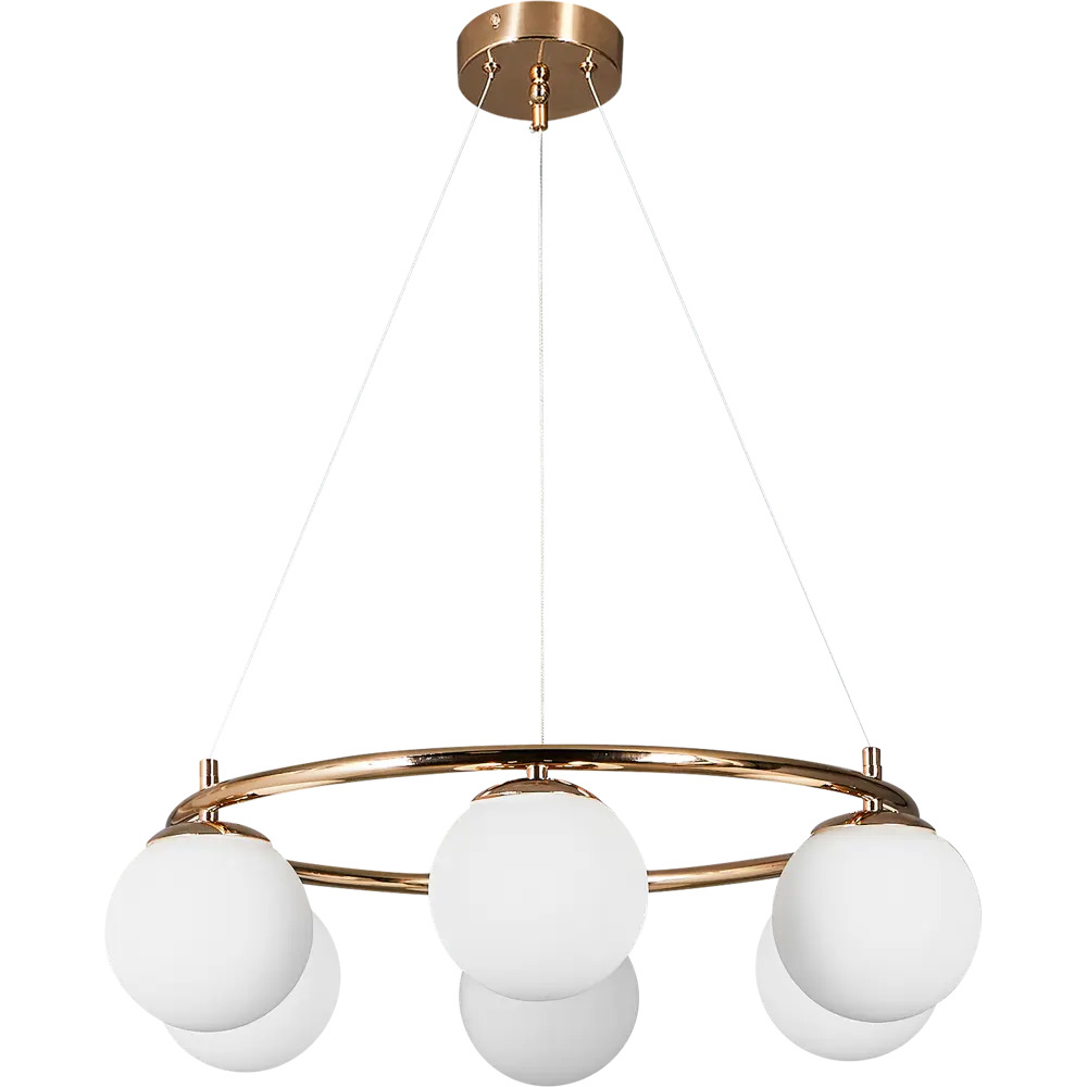 Подвесная люстра SCHAFFNER Circo с 6 матовыми шарами золотого цвета 89374505 STLM-0931913 - Вид №2