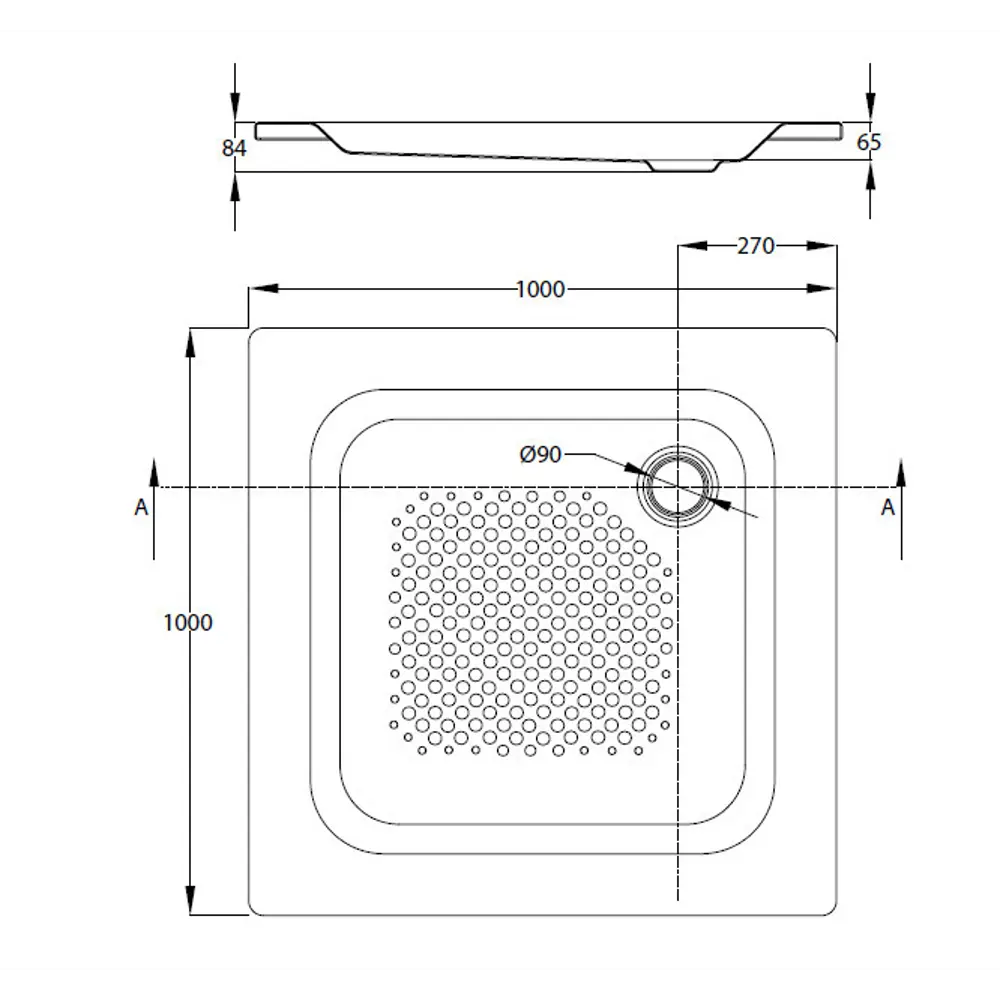 Душевой поддон BLB U HG квадратный сталь 100x100 см 82485789 STLM-2006207  - Вид №3
