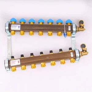 Коллекторная группа HKV с регулировочными и термостатическими вентилями WATTS Ind 1"x3/4"ЕК 7 выходов