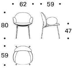 Saba Italia Стул с обивкой и подлокотниками Ola sun-id-1419799 - Вид №4