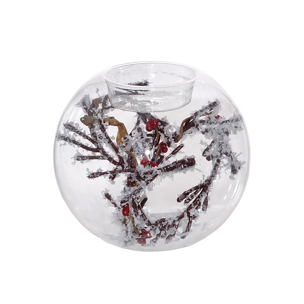 256311 Подсвечник "Шар новогодний" H. 10 см Прозрачный Santreyd 