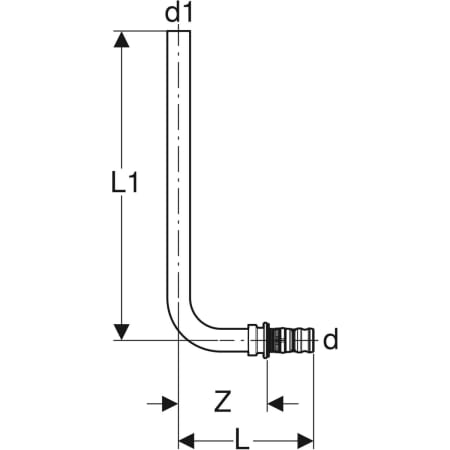 611.249.22.5 Подводка к радиатору Geberit Mepla 90° Geberit  - Вид №2