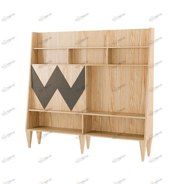 Стеллаж деревянный шпон коричневый Woo Wall WOODI  00-3966194 Бежевый;коричневый 