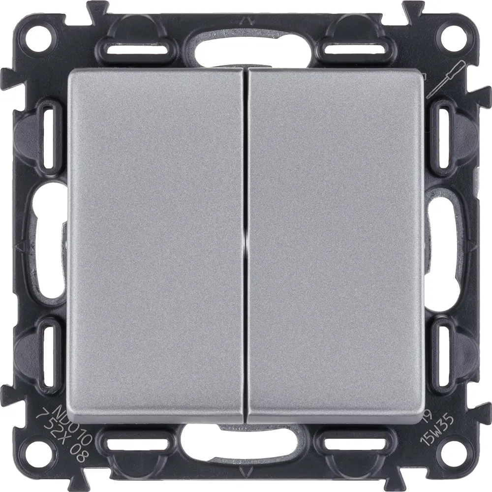 Переключатель Legrand VLN-L двухклавишный алюминий 82762681 STLM-2187756 Valena Life
