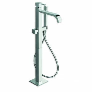 CRIQM189 Напольный смеситель для ванны, внешние части для CRICS290 с гибким шлангом LONG LIFE и ручным душем против известкового налета с независимым смешиванием - Свободный поток Cristina Rubinetterie