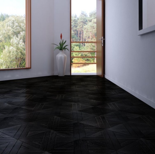 Модульный паркет Marco Ferutti Linea Linea Неро Черный Дуб с брашью (Текстурированная) 405х405 мм 2600600033 - Вид №10