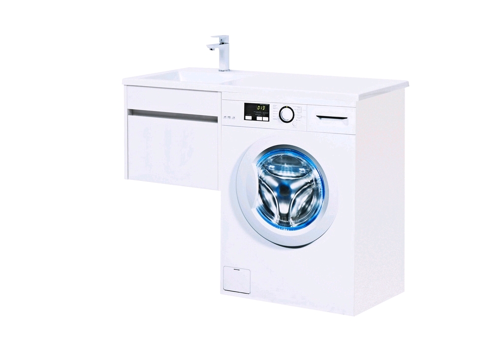 Тумба с раковиной Aquanet Токио 110 L белый (подвесная, 1 ящик) 0023691500235497 - Вид №11