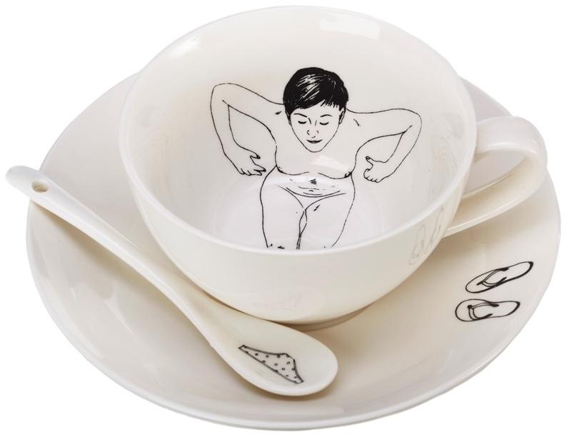 Pols Potten Набор фарфоровых чашек с блюдцем Undressed 230-400-178  - Вид №2