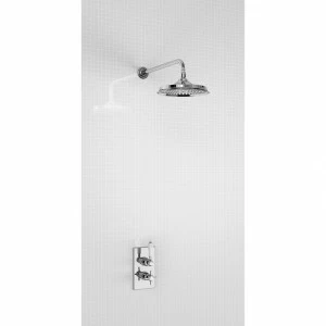 Душевая стойка с встроенным термостатом на 1 выпуск, верхняя лейка 9', ХРОМ [BARC73 CHR + V17] Arcade Burlington ARC73 CHR, V17/ARCV17 CHR